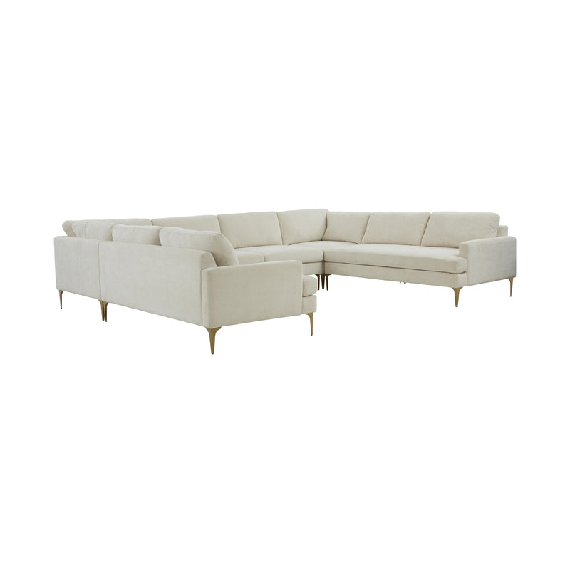 Serena Cream Velvet U-Sectional