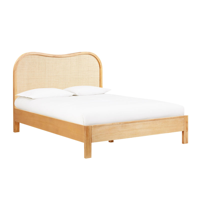 Grappa Natural Wood Rattan Queen Bed image