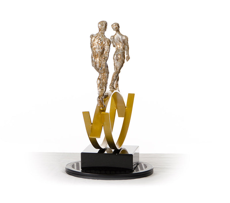 SZ0241 Modern Bronze Acrobats-Tightrope Sculpture — view 3