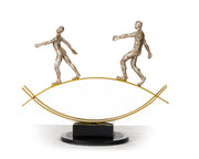 SZ0241 Modern Bronze Acrobats-Tightrope Sculpture — view 5