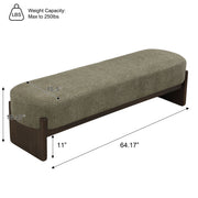 Noble House Loop Yarn Ottoman bench in neutral tones, featuring a woven design and plush cushion for versatile seating or footrest.