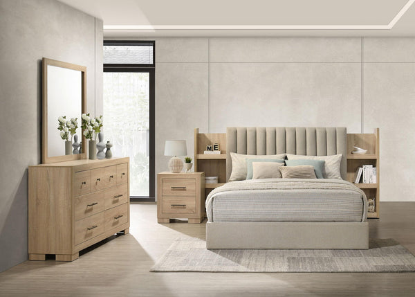 Arielle 4-piece Eastern King Bedroom Set Light Oak