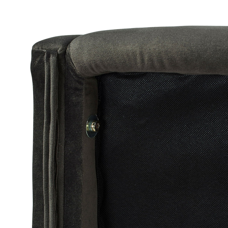 David - King Tufted Wingback Bed - Dark Charcoal Gray - R&R Furniture Gallery (Fountain Valley, CA)