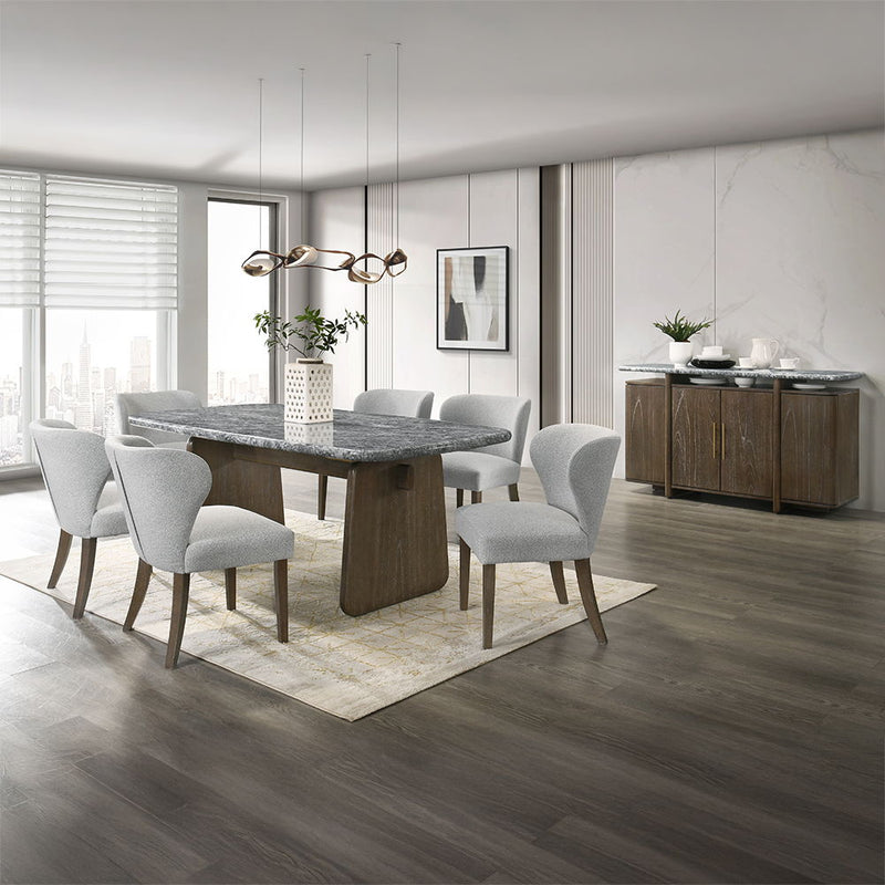 Dillon - Server With Marble Top - Natural / Walnut - R&R Furniture Gallery (Fountain Valley, CA)