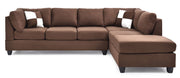 Glory Furniture Malone Comfort Sectional sofa with plush cushions and neutral fabric, ideal for a cozy living room setting.