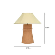 TOV Furniture Matson terracotta table lamp with natural finish, showcasing a round base and soft lighting for living room decor