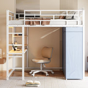 Loft Bed With Desk, Shelves, Power Outlet, LED Light And Wardrobe - R&R Furniture Gallery (Fountain Valley, CA)