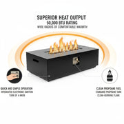 Propane / Natural Gas Fire Pit Table, 50,000 BTU - Charcoal - R&R Furniture Gallery (Fountain Valley, CA)