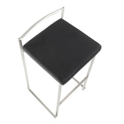 Lumi Source Fuji contemporary stackable barstool with sleek modern design, featuring a cushioned seat and metal legs.