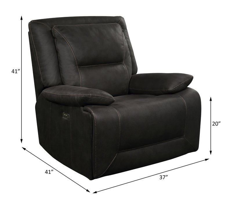 Neely - Power Motion Glider Recliner - Charcoal Fabric - R&R Furniture Gallery (Fountain Valley, CA)