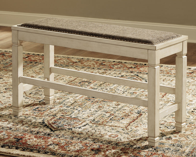 Bolanburg - DBL Counter UPH Bench  - Beige - R&R Furniture Gallery (Fountain Valley, CA)