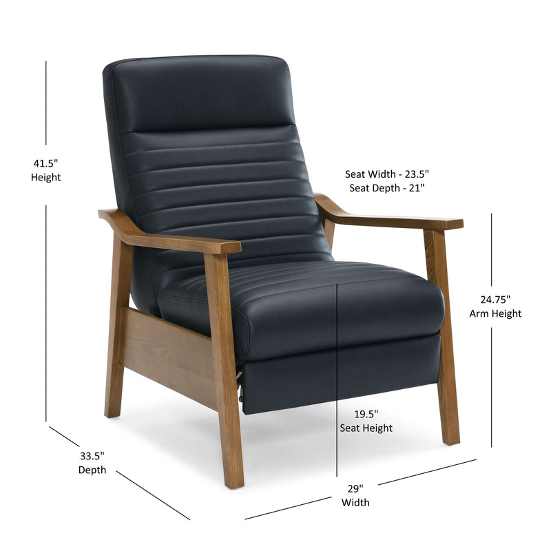 Asher - Modern Push Back Recliner With Wood Arms - R&R Furniture Gallery (Fountain Valley, CA)