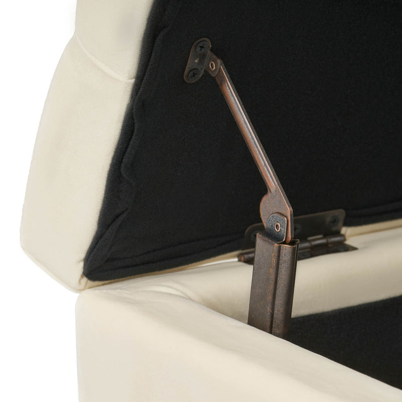 Button Tufted Diamond Stitch Storage Ottoman - Beige - R&R Furniture Gallery (Fountain Valley, CA)