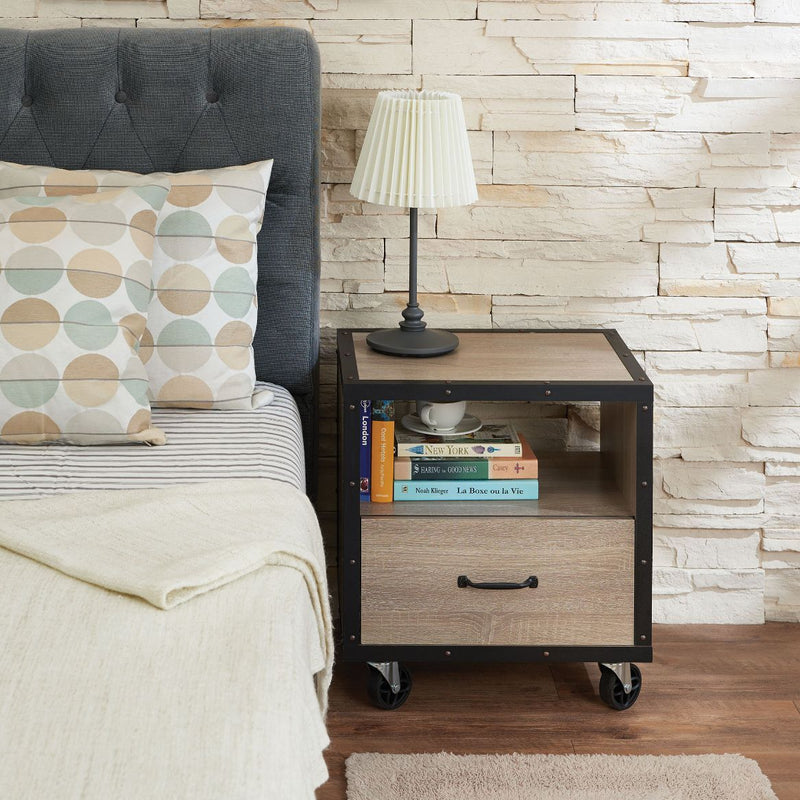 Bemis - Accent Table - Rustic Natural & Black - R&R Furniture Gallery (Fountain Valley, CA)