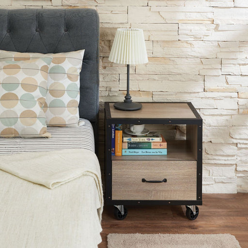 Bemis - Accent Table - Rustic Natural & Black - R&R Furniture Gallery (Fountain Valley, CA)