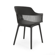 Set of two Noble House Dahlia chairs with sleek design, featuring cushioned seats and modern wooden frames.