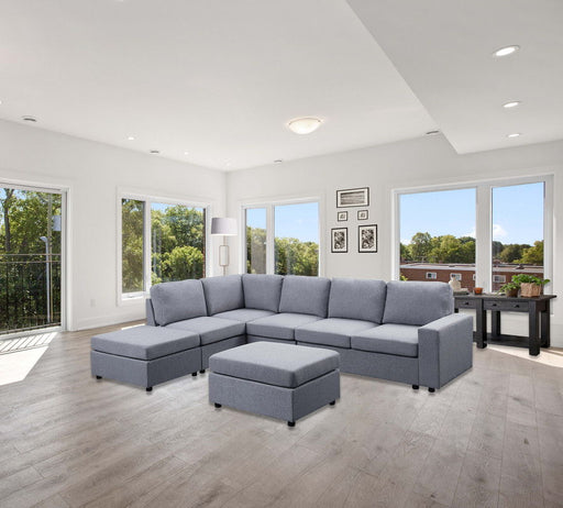 Marley - 7 Seat Reversible Modular Sectional Sofa With Ottoman - R&R Furniture Gallery (Fountain Valley, CA)