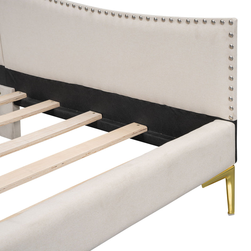 Upholstered Daybed With Headboard And Armrest, Support Legs - R&R Furniture Gallery (Fountain Valley, CA)