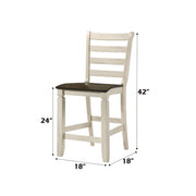 Tasnim - Counter Height Chair (Set of 2) - Oak & Antique White - R&R Furniture Gallery (Fountain Valley, CA)