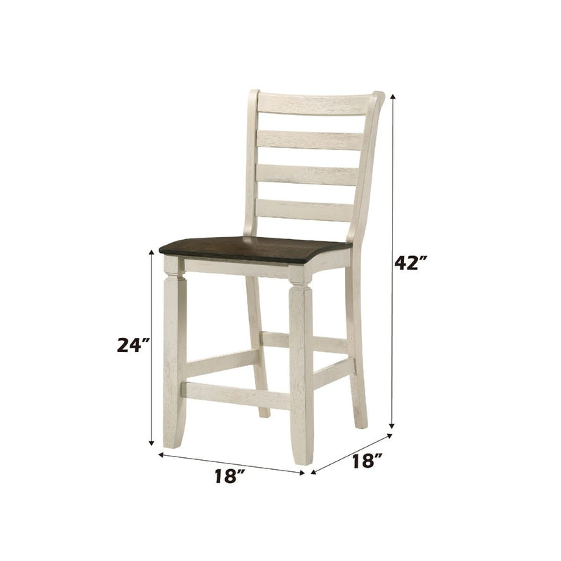 Tasnim - Counter Height Chair (Set of 2) - Oak & Antique White - R&R Furniture Gallery (Fountain Valley, CA)