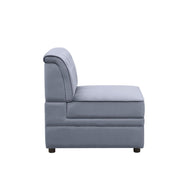Bois II - Modular Armless Chair - Gray Velvet - R&R Furniture Gallery (Fountain Valley, CA)