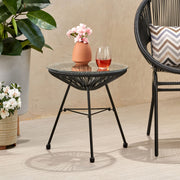 Nusa - Modern Rattan Side Table With Tempered Glass Top - R&R Furniture Gallery (Fountain Valley, CA)