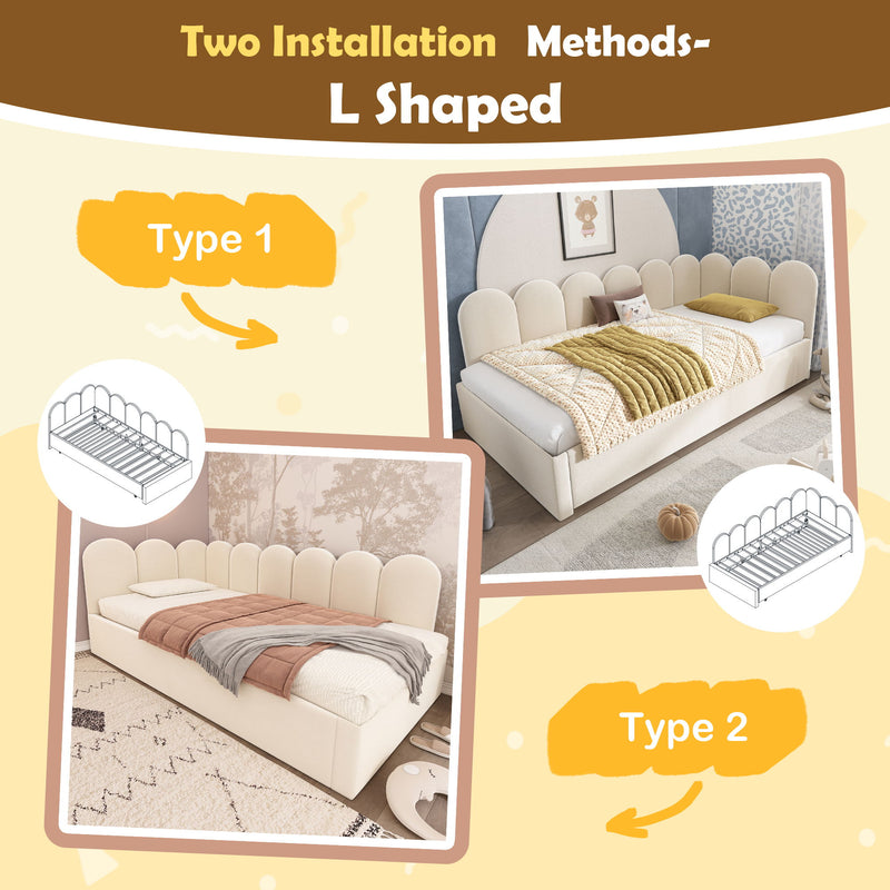 Upholstered Daybed With Metal Slatted Base - R&R Furniture Gallery (Fountain Valley, CA)