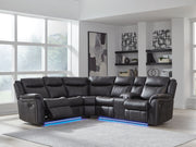 Sultan Meadow - 2-Piece Reclining Sectional - Carbon - R&R Furniture Gallery (Fountain Valley, CA)