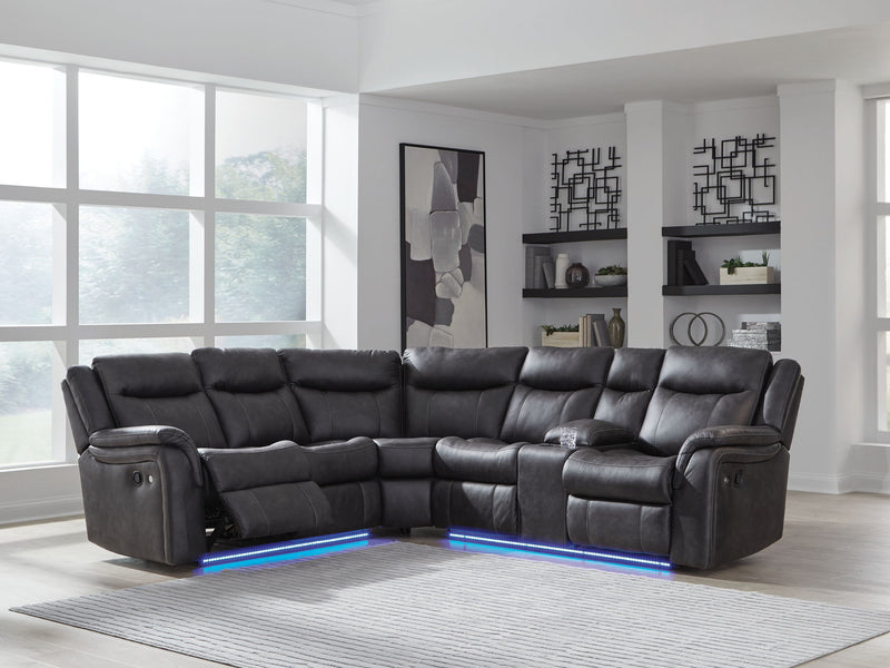 Sultan Meadow - 2-Piece Reclining Sectional - Carbon - R&R Furniture Gallery (Fountain Valley, CA)