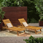 Noble House Maki chaise lounge with plush cushions and sleek wooden frame, perfect for relaxing in modern living spaces.