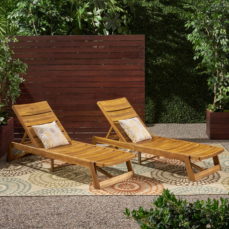 Noble House Maki chaise lounge with plush cushions and sleek wooden frame, perfect for relaxing in modern living spaces.