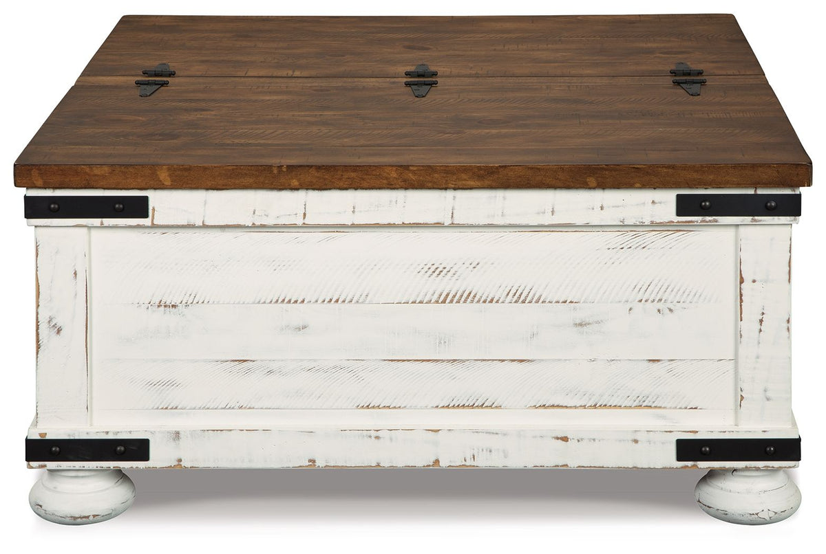 Wystfield - Cocktail Table with Storage - White / Brown - R&R Furniture Gallery (Fountain Valley, CA)