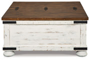 Wystfield - Cocktail Table with Storage - White / Brown - R&R Furniture Gallery (Fountain Valley, CA)