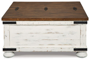 Wystfield - Cocktail Table with Storage - White / Brown - R&R Furniture Gallery (Fountain Valley, CA)