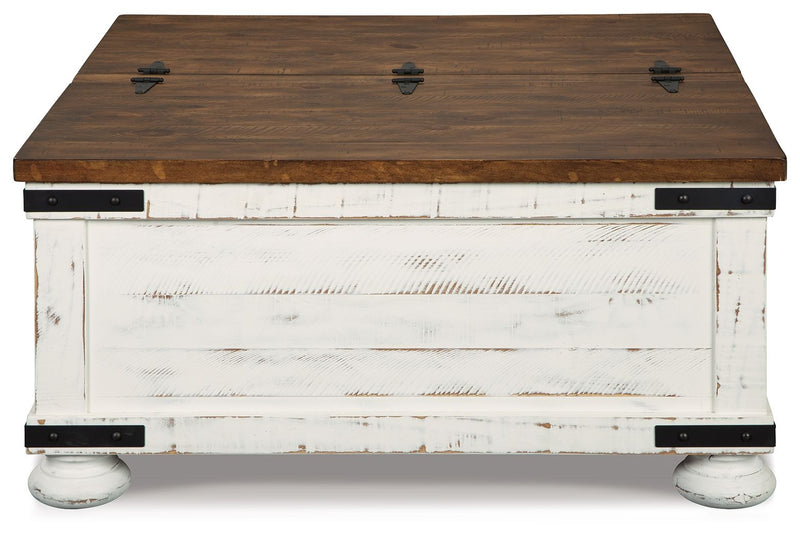Wystfield - Cocktail Table with Storage - White / Brown - R&R Furniture Gallery (Fountain Valley, CA)