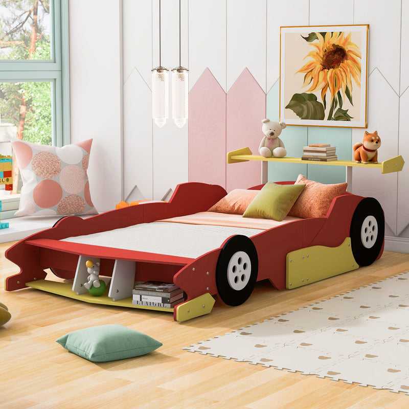 Race Car-Shaped Platform Bed With Wheels - R&R Furniture Gallery (Fountain Valley, CA)