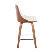 Set of two Lumi Source Gianna mid-century modern counter stools with swivel, square footrest, fixed height in stylish design