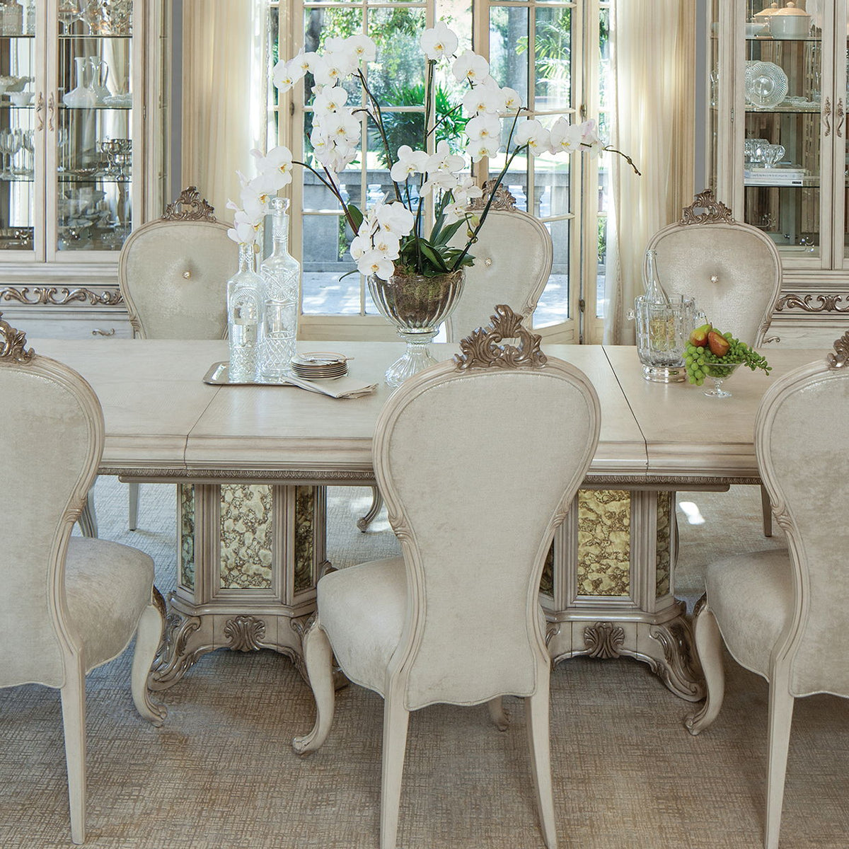 Platine de Royale - Rectangular Dining Table - Champagne - R&R Furniture Gallery (Fountain Valley, CA)