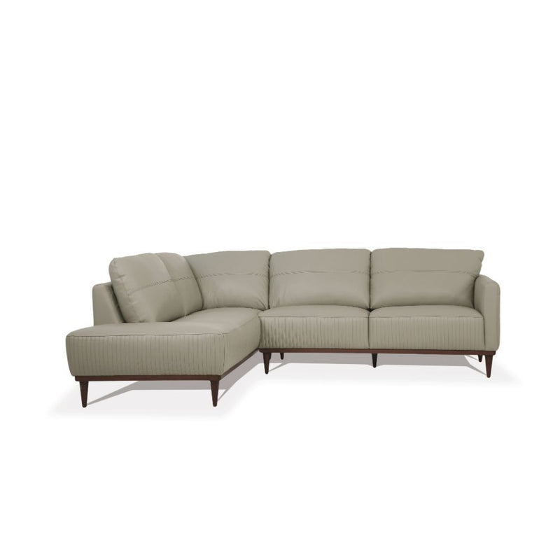 Tampa - 33" Sectional Sofa - Airy Green Leather - R&R Furniture Gallery (Fountain Valley, CA)