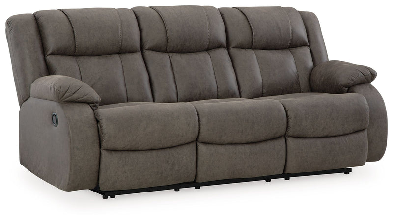 First Base - Reclining Sofa - Gunmetal - R&R Furniture Gallery (Fountain Valley, CA)