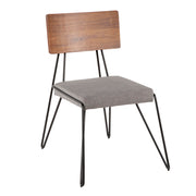 Lumi Source Loft mid-century modern chair set with black, gray, and walnut finish, featuring sleek design and wooden legs.