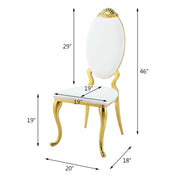 Fallon - Side Chair (Set of 2) - White Velvet & Mirrored Gold - R&R Furniture Gallery (Fountain Valley, CA)