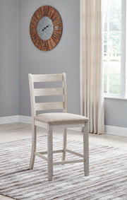 Skempton - Upholstered Barstool (Set of 2) - White - R&R Furniture Gallery (Fountain Valley, CA)