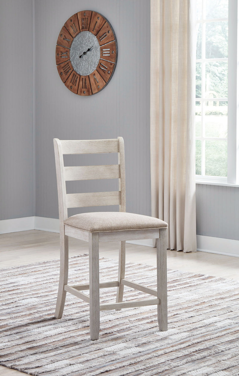 Skempton - Upholstered Barstool (Set of 2) - White - R&R Furniture Gallery (Fountain Valley, CA)