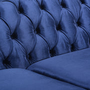 Noble House Chesterfield style 3-seater sofa with deep button tufting and classic stationary design in a sophisticated living room setting.