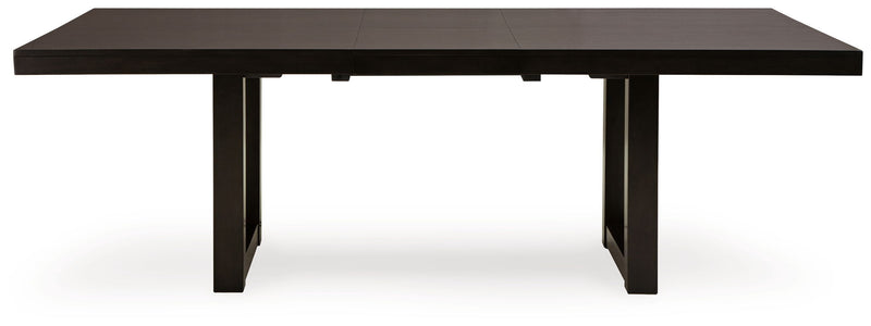 Neymorton - 7 Pc. - Rectangular Extension Table, 6 Side Chairs - Dark Grayish Brown - R&R Furniture Gallery (Fountain Valley, CA)