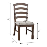 Pascaline - Side Chair (Set of 2) - Gray Fabric, Rustic Brown & Oak - R&R Furniture Gallery (Fountain Valley, CA)