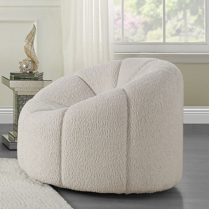 Osmash - Chair With Swivel - White Teddy Sherpa - R&R Furniture Gallery (Fountain Valley, CA)