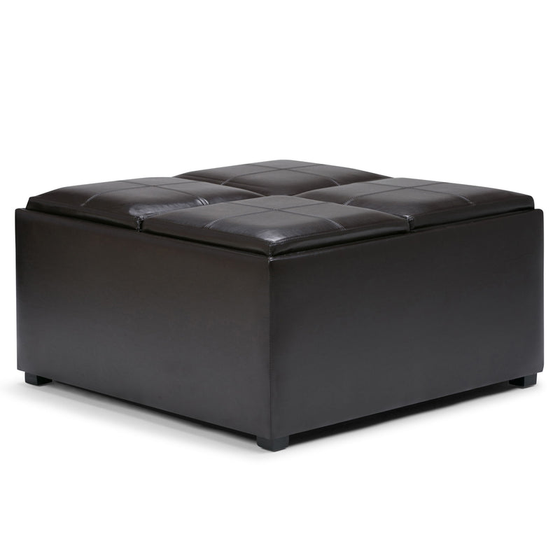 Avalon - Square Coffee Table Storage Ottoman - Tanners Brown - R&R Furniture Gallery (Fountain Valley, CA)