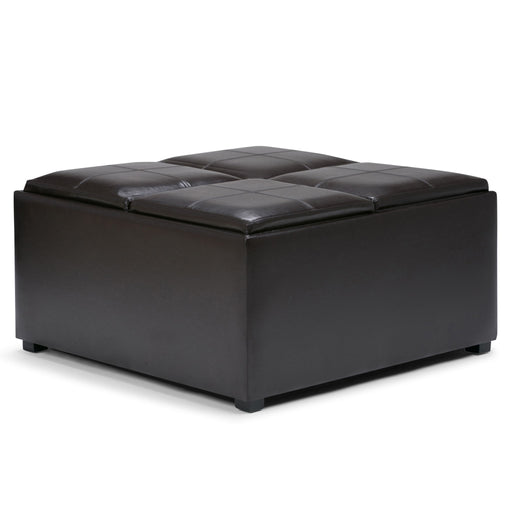 Avalon - Square Coffee Table Storage Ottoman - Tanners Brown - R&R Furniture Gallery (Fountain Valley, CA)
